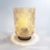 Decoração de Casa Luminária de Mesa de Vidro Moderna Minimalista Alimentada por Bateria Abajur de Folha de Tartaruga Luz Noturna de Ambiente Criativo