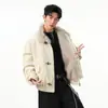 Chaqueta de estilo americano con hebilla de avión, para hombre, invierno, cálida, forro polar, gruesa, holgada, casual, fresca, abrigo de algodón