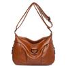 Bolsa Dobrável de Pele de Ovelha Lavada Transfronteiriça 2022 Nova Simples Versátil Bolsa de Mãe Moda Bolsa Transversal de Ombro Feminina Pronta Entrega