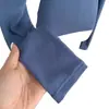 Blusa feminina de outono, ombro a ombro, justa, de manga longa, com decote na clavícula, feita de tecido Lyocell, na cor azul marinho