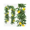 Decoração de Parede Vinha de Limão Plantas Verdes Densas Trepadeiras de Parede Arranjo de Atmosfera Flores Artificiais Loja de Frutas Enfeites Pendurados