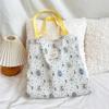 4431 Lindo bolso de lona de doble capa con estampado de cachorro, nuevo bolso de hombro portátil informal de gran capacidad para verano