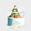 Adornos artesanales de bolas de cristal con baño de resina personalizado para Navidad, de 65 mm de diámetro, con forma de copo de nieve y agua.