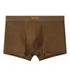 Atacado de Cueca Boxer Masculina Huajielong de Seda Gelada com Malha, Cor Sólida, Cintura Média, Tamanho Grande, Respirável, disponível para dropshipping