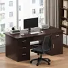 Escritorio de oficina simple, escritorio de trabajo para dormitorio con cajones, escritorio para estudiantes, escritorio para computadora de escritorio para el hogar con cerradura