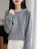 Suéter de punto con cuello redondo y pedrería transfronterizo para mujer, nueva colección de punto para mujer otoño 2026, jersey holgado versátil para usar como base