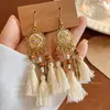Brincos Boêmios com Franjas, Brincos Longos de Pena Estilo Étnico, Novo Estilo Popular, Brincos de Grife da Moda da Internet