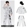 Ropa de moda infantil de hip hop, traje holgado de cuero brillante, ropa de baile de hip hop para niños, ropa de baile de jazz para niñas