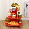 Soporte de Exhibición de Mesa de Postres de San Valentín de Alta Gama Personalizado de Fábrica Soporte de Pastel de Papel Desechable Charola de Postres de Tres Niveles