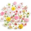 Conjunto de 60 Peças Multicor de Flores Artificiais para Materiais DIY, Acessórios de Flor para Pente de Cabelo Estilo Tradicional, Flores Artificiais para Decoração de Casamento