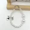 Novo Estilo Cordão para Celular Corrente de Celular Borboleta Pérola Pulseira de Pulso Corrente de Capa de Celular com Contas Pingente para Celular