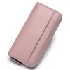 Cartera Larga de Piel de Vaca de Primera Capa Estilo Acordeón con Cremallera Larga, Cuero Genuino, Múltiples Ranuras para Tarjetas, Gran Capacidad, Cartera de Mano