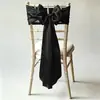 Tela para respaldo de silla de satén de imitación al por mayor de fábrica, cinta de satén específica para hotel, lazo de banderola floral para respaldo de silla de banquete de bodas