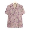 Ropa de verano para personas de mediana edad y mayores, camisa de solapa de manga corta de la abuela, camisa de gasa de la madre, abrigo de verano de la anciana