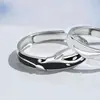 Anillos de Pareja Danza del Dragón y el Fénix un Par de Anillos Abiertos de Pegamento Blanco y Negro Nicho Lujo Accesible Año Zodiacal Anillos para Hombres y Mujeres