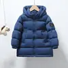 Jaqueta de Penas Infantil de Inverno, Comprimento Médio, Acolchoada, Quente, Casaco com 90% de Penas de Pato Branco, À Prova de Frio, Com Capuz, Outono e Inverno