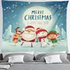 Fondo de tapiz navideño tela de fondo caricatura Papá Noel decoración del hogar tela tela colgante de mesita de noche fondo transfronterizo tela de pared