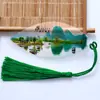 Marcador de página estilo chino con nervaduras de hoja, marcador de página Souvenir Turístico del Paisaje de Guilin, Pueblo Acuático de Jiangnan para Enviar a Amigos, Pequeños Regalos
