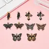 Aleación de Mariposa Negra, Dorada y Plateada Esmalte Joyería Accesorios DIY Collar Pulsera Colgante Hecho a Mano Materiales