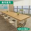 Mesa de Conferencia de Madera Maciza, Mesa de Capacitación para Oficina, Banco de Trabajo para Varias Personas, Mesa Larga Grande, Combinación de Mesa y Silla para Recepción y Negociación