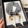 Nuevo patrón geométrico sarga bufanda de moda primavera y otoño estilo occidental diadema decorativa cinta de doble propósito biselada decoración