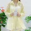 Fairy Sun-protection Clothing Mulheres Manga comprida Primavera e verão Nova chegada Preto e branco solto All-match Chiffon Sun-protection Shirt Fino Cardigan Jacket