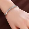 Pulsera de Hebilla Geométrica con Forma de Bala de Estilo Nuevo Europeo y Americano, Pulsera Elegante con Circonitas Completas Electrochapada, Exclusivamente para Ventas Transfronterizas, Directamente del Fabricante