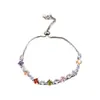 Pulsera Deslizante Rombo de Zirconia Transfronterizo Gota de Color Pulsera de Lujo Ligero Gama Alta Versión Coreana Pulsera Dulce de Moda