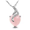 Uma Variedade de Novos Colares de Prata para Mulheres, Pingentes Criativos de Pedra Hibisco, Correntes para Clavícula de Cristal Rosa em Formato de Coração, Ouro Rosê
