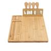 Ventas Directas de Fábrica Tabla de Quesos de Bambú Juego de Cuatro Piezas Incluyendo Cuchillo Juego de Tabla de Quesos de Madera Maciza Tabla de Quesos de Madera