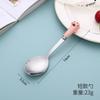 Cuchara y Tenedor de Acero Inoxidable Creativos Imitación Cerámica Patas de Gato de Dibujos Animados Juego de Tenedor y Cuchara para Uso en el Hogar Cuchara para Comer Infantil Cuchara para Sopa