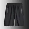 Pantalones Cortos de Seda Helada Talla Plus para Hombre, Estilo Delgado de Verano, Deportivos Casuales de Secado Rápido, Pantalones Casuales de Cinco Puntos para Hombre, Modernos