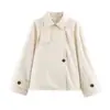 BZL2026 Chaqueta corta suelta de solapa de color liso para mujer, estilo europeo y americano, otoño 83158 color de la imagen marca