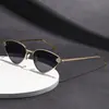 Gafas de Sol de Moda Nuevas de Diseñador Ojo de Gato para Mujer Moda Monturas Metálicas