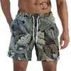 2026 Transfronterizos Verano Playa Casual Cómodos Impresión Digital 3D Sueltos Rectos Pantalones Cortos de Playa para Hombre Fábrica