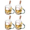 Novo Conjunto de Chá Kung Fu Criativo Esmalte Flor de Damasco Copo Reto Pequena Xícara de Chá Casa Negócios Bule Separação Chá Água