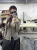 Suéter de Tricô Xadrez Torcido de Manga Longa Chique Estilo Coreano para Mulheres, Início do Outono, Camisa Básica de Alta Qualidade e Muito Bonita, Ins