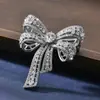Broche Corsage Personalizado 2024 Novo Estilo Elegante e Luxuoso com Laço Totalmente Cravejado para Mulheres, Acessório Versátil para Roupas de Terno, Transfronteiriço