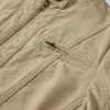 Jaqueta Longa com Caimento Retro Workwear Americano com Zíper Solta Preguiçosa Versátil Diária Confortável Outono e Inverno Nova
