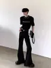 Suministro Exclusivo Transfronterizo de Pantalones Negros para Hombre de Lentejuelas Finas de Brillo de Nicho con un Efecto de Caída de Alta Gama, Pierna Recta y Ligeramente Acampanada