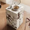 Sala de estar de lujo ligero estilo italiano, Entrada, Base de losa de mármol, Mesa auxiliar de sofá, Mesa de centro pequeña, Mesa de rincón, Mesa de té