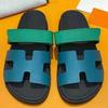 Sandalias y pantuflas de suela gruesa de verano 2023, de comercio exterior, de talla grande, con velcro de una palabra, a juego con el color, informales, para mujer, combinables con todo.