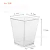 Taza Cuadrada de Plástico Transparente de 5 oz (160 ml) con Tapa de PET, Taza para Mousse, Taza para Pudín de PS, Taza para Postre, 50 Piezas, Juego de 30 Piezas