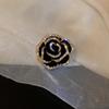 Broche de camelia, exquisito diseño de nicho para mujer, ramillete francés negro, accesorio de broche para traje de alta gama.