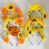 Diadema transfronteriza Nueva de Girasol Flor de Simulación Accesorios de Calavera Halloween Carnaval Fiesta Diadema en stock