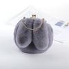 Bolsa de Pelúcia Feminina Transversal Portátil Bolsa de Princesa Pelúcia de Imitação Bolsa Nova de Corrente Versátil Bolsa de Orelhas de Coelho