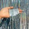Cortina de lluvia brillante transfronteriza 1M x 2M para vacaciones, escenario, fiesta, boda, hogar, diversas ocasiones, arreglo de decoración de cumpleaños