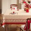 Mantel Festivo Rojo para Bodas, Impermeable, Resistente al Aceite, Lavable, Cubierta para Mesa de Café, Decoración de Habitación de Boda, Cubierta de Mesa
