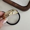Anillo elástico para el cabello cóncavo-convexo de metal con personalidad y diseño de nicho, cuerda para el cabello geométrica de viento frío que combina con todo, cuerda para la cabeza con temperamento retro