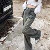 Jeans de Pierna Recta y Pierna Ancha para Mujer Verano 2024 Lavado Viejo Cintura Alta Estilo Americano Retro Estilo Simple Pantalones Arrastrados para Mujer